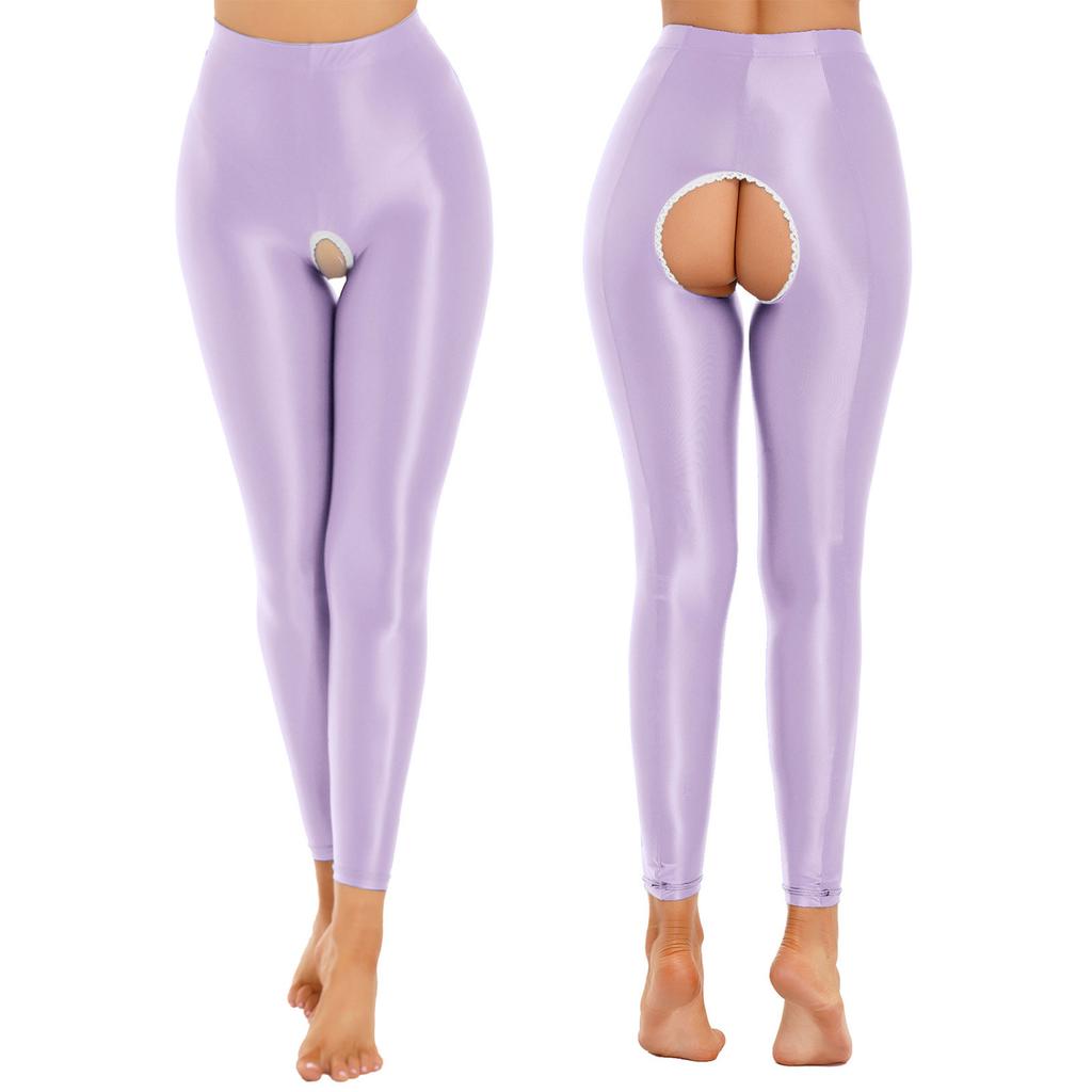 Nylon Glossy Pantyhose Sexy Stockings Shiny Yoga Leggings Sport Women Fitness High Waist Tights