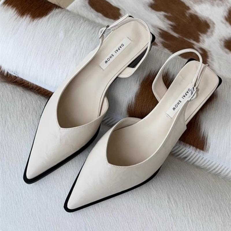 Fashion High Heels Sandals Woman Pointed Toe Heeled Shoes Shallow 2025 Summer Trend Loafers Slingback Shoes Elegant Dress Pumps Mujer