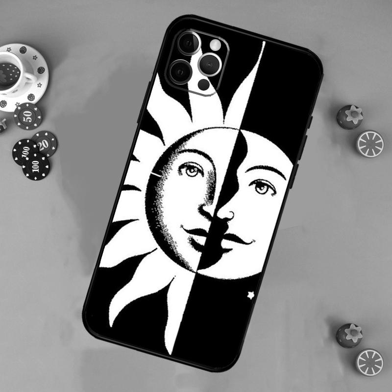 SUN AND MOON Mystic Zodiac Phone Case For iPhone 17 Air 14 16 15 11 12 13 Pro Max 12 13 mini 15 16 Plus 16e Cover Funda