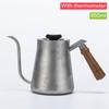 650ml/850ml Pour Over Kettle Exact Thermometer Long Narrow Gooseneck Kettle Wood Handle Coffee kettle Pot for Drip Coffee Tea