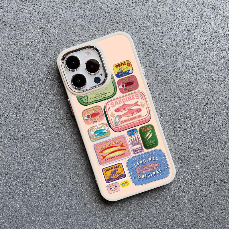 Silicone Phone Case For Iphone 11 12 13 14 Pro Max 16 15 Pro Max Plus XR XS X 7 8 SE2 Sardines Fish Art Shockproof Back Covers