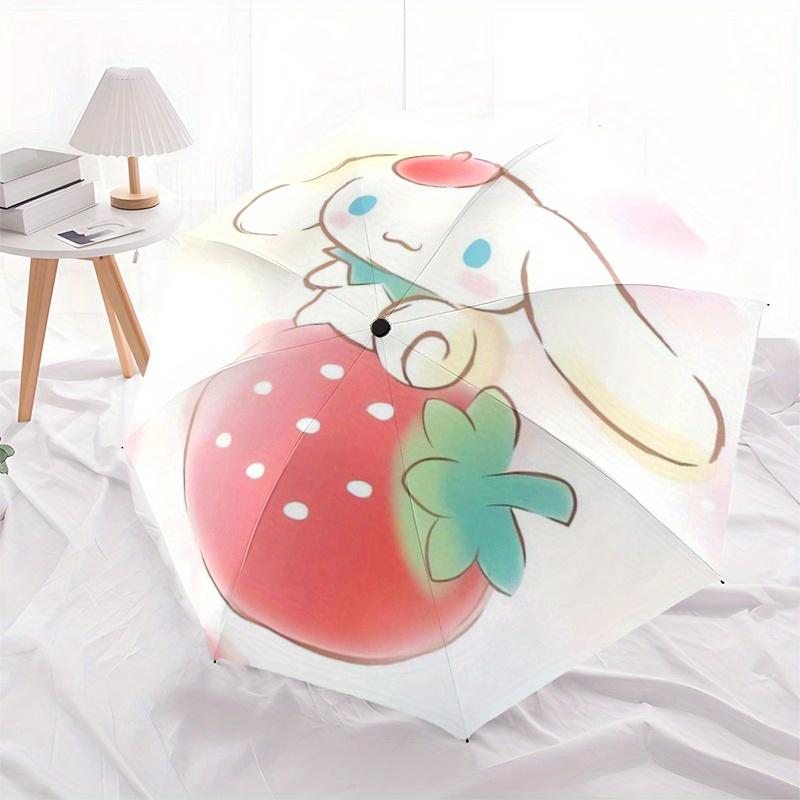 

1pc Strawberry Cinnamoroll Idea Pattern Beautiful Looking Automatic Folding Umbrella, 3 Folding, 8 Iron Frame Design, Durable and Suitable for Travel