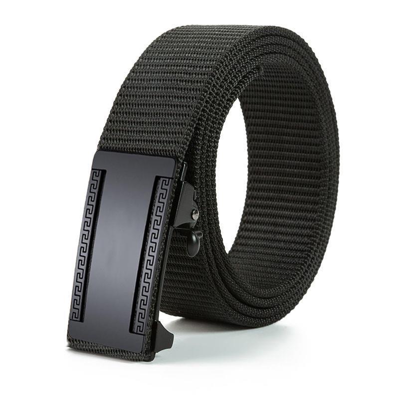 Men'S Toothless Automatic Buckle Woven Canvas Belt Belt Casual Nylon Tactical Pants Belt Military Training Outdoor Belt