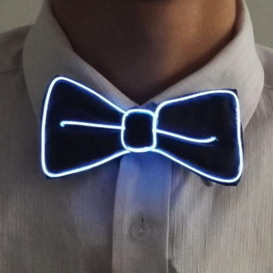 Luminous Detachable Costume Design Glowing Bow Necktie Accessory