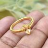 Citrin Edelstein Massiver 925 Sterling Silber Damen Ring, Gelbgold handgemachter Ring, Geschenk für Sie, schlichter Ring