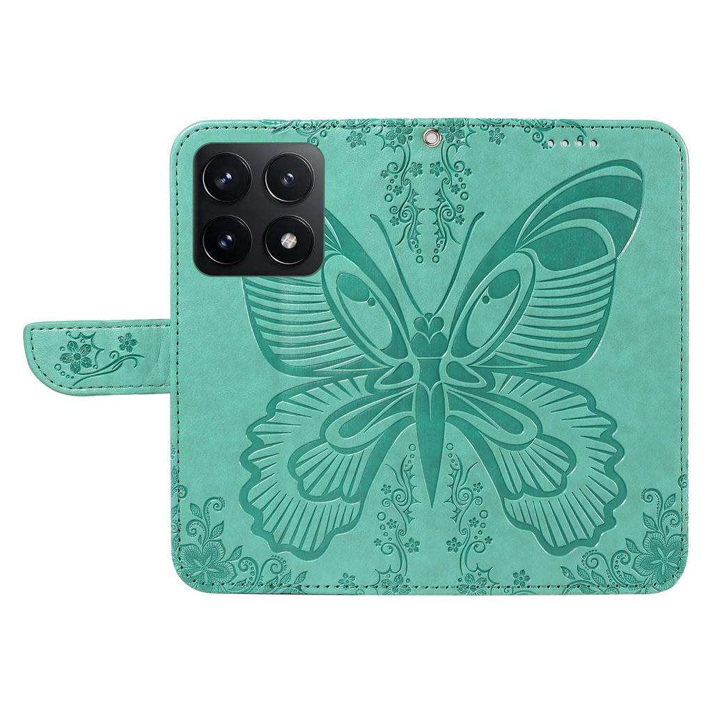 For Xiaomi 14T Case Butterfly Pattern Leather Wallet Flip Phone Cover