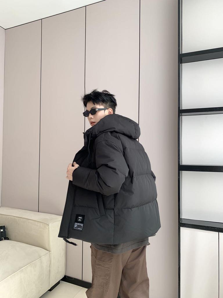 2025 Men's Hooded Down Jacket - Autumn/Winter Fashion, High Neck, Versatile, Casual Trend, 90% White Duck Down