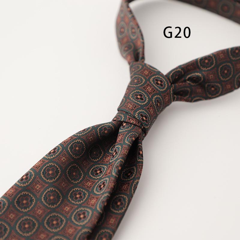 Gentleman British Style 8CM Mens Polka Dot Neck Tie Dark Green Brown Striped Silk Ties Luxury Soft Necktie Wedding Tuxedo Cravat