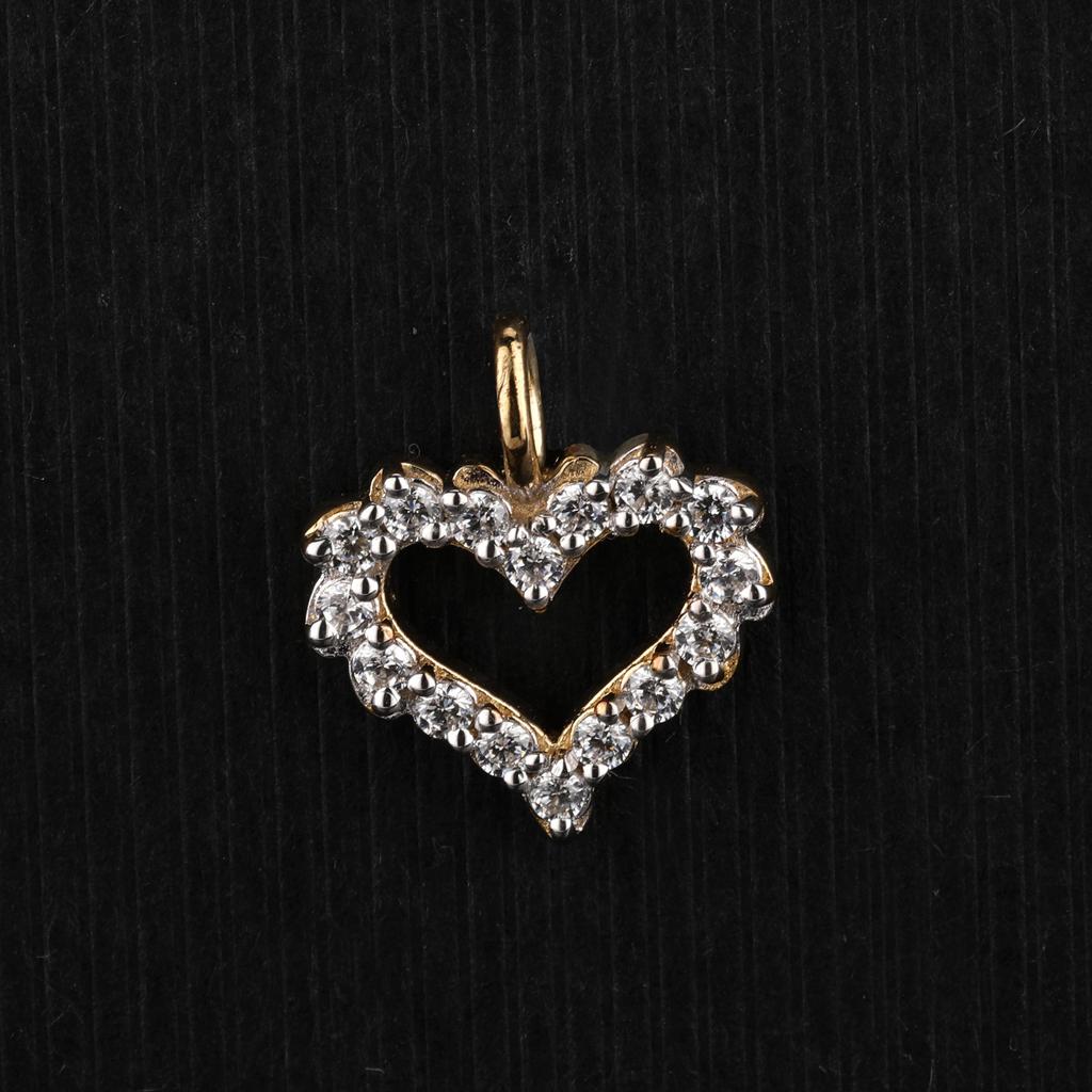 925 Sterling Silver Gold Plated White Cubic Zirconia Pendant Round Minimal Handmade Fine Jewelry Gift for Her