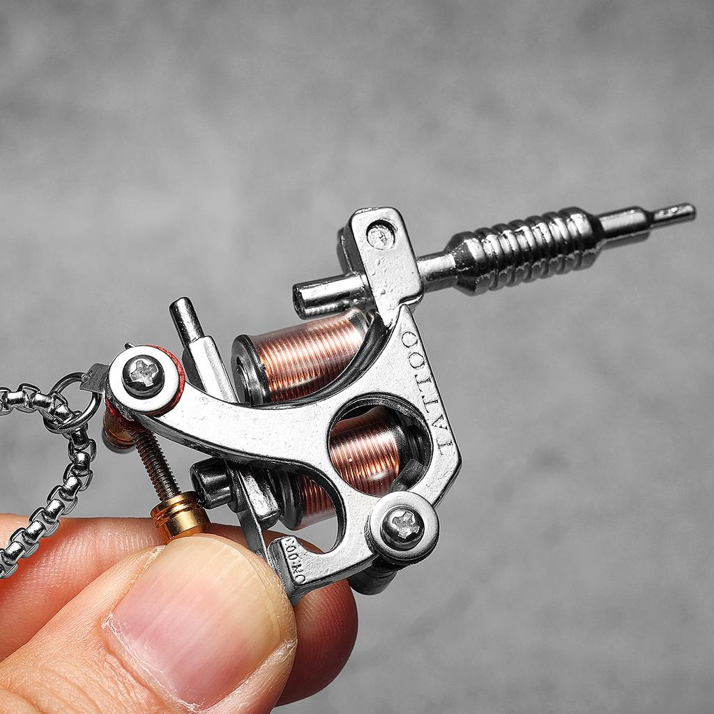 Men Charm Tattoo Machine Stainless Steel Jewelry Necklaces With Pendant For Male Women Punk Hip Hop Accessories Gifts