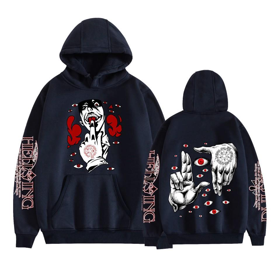 Hellsing Anime Hoodie Harajuku Pullover Tops Women Men Sweatshirts New Cartoon Printed Long Sleeve Fashion Female Cosplay Streetwear