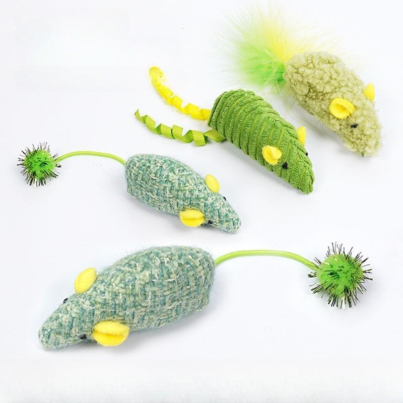 Cat Toy Simulation Mouse Three Packs Catnip Self-hi To Relieve Boredom Cat Stick Kitten Grinding Teeth Pet Toy