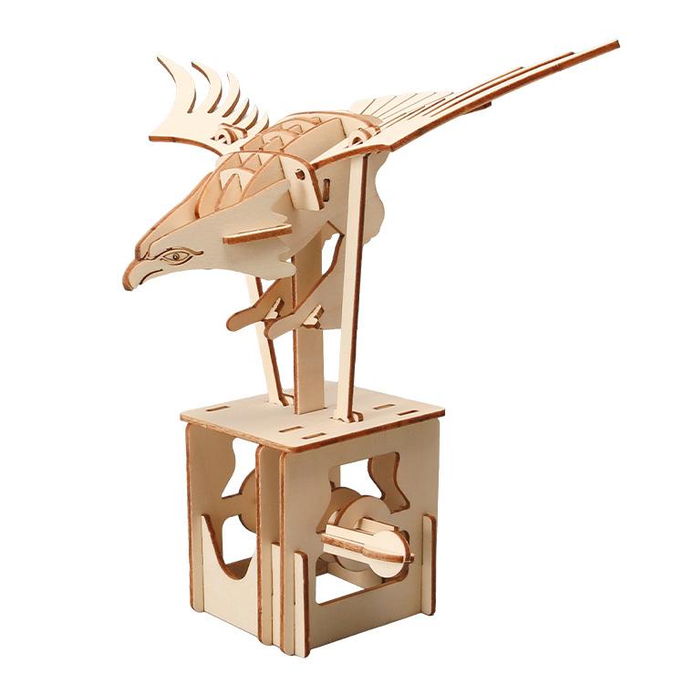 

New Three-Dimensional Hand-Cranked Eagle Educational Toys Mechanical Rotation Crafts Handmade Diy Puzzle Creative Children S Toy