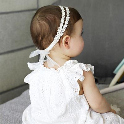 Baby-Haarband für Neugeborene, bequeme Schleifen, Taufe, Kleinkind, elastisches Spitzen-Stirnband für Baby
