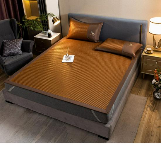Customizable 2026 High-End Thickened Rattan Air Conditioning Mat - Foldable Ice Silk Cool Summer Mat