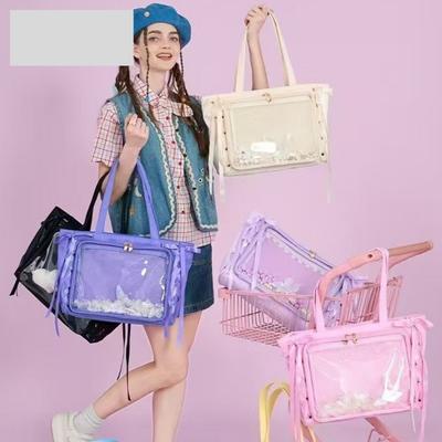 Ribbon Pain Bag Sweet Maiden 2 Yuan Transparent Tote Bag Shoulder Bag