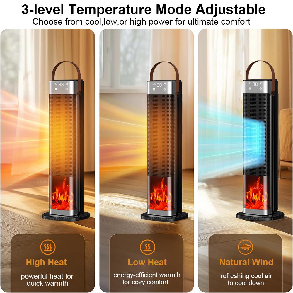 2000W Electric Heater Heating Fans Portable Electric Space Heater PTC Fan Heater Household Hot Air Blower with Remote Control