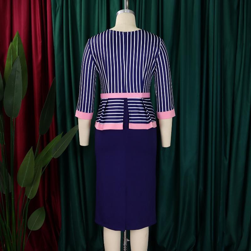 Dámské podzimní nové módní temperamentní patchworkové šaty na zadek