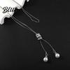 Extended Chain Necklace Adjustable Long Pendant with Extender Minimalist Alloy