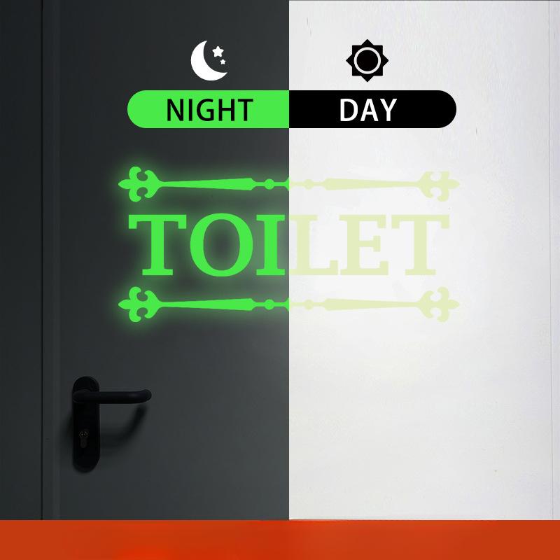 

Светящиеся наклейки на стену в туалете, светящиеся в темноте обои для ванной комнаты, декор для туалета, виниловые наклейки для дома, украшение комнаты 15x30cm