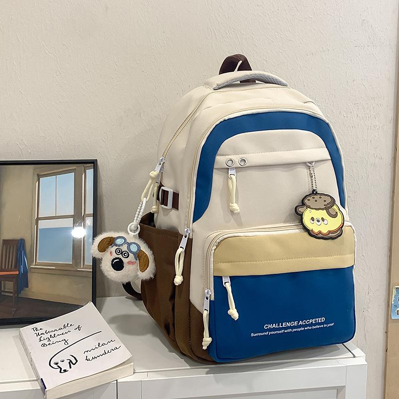 Contrast Small Fresh Korean Version of Mori Backpack Leisure Large Capacity Junior High School Students Schoolbag Girl Cute Backpack.