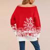 Hot Sale Little Snowflake Christmas Sweater Autumn and Winter Christmas Casual One-Neck Knitted Sweater Women