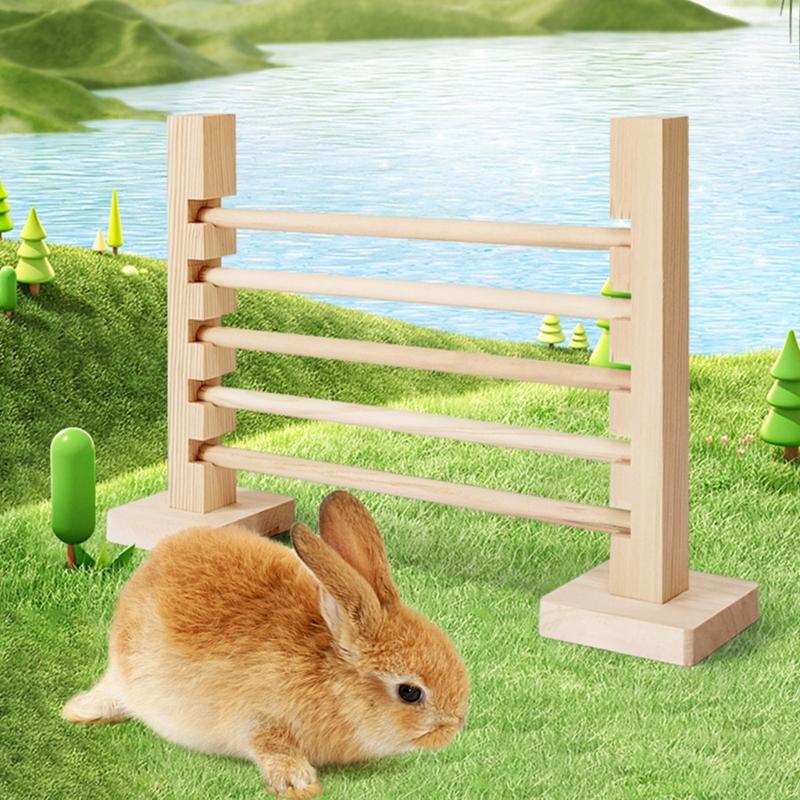 Hamster Obstacle Hurdle Obstacle Rabbit Toy Wood Jump Bar for Hamster for Guinea Pigs, Gerbils Molar Toy Hurdle