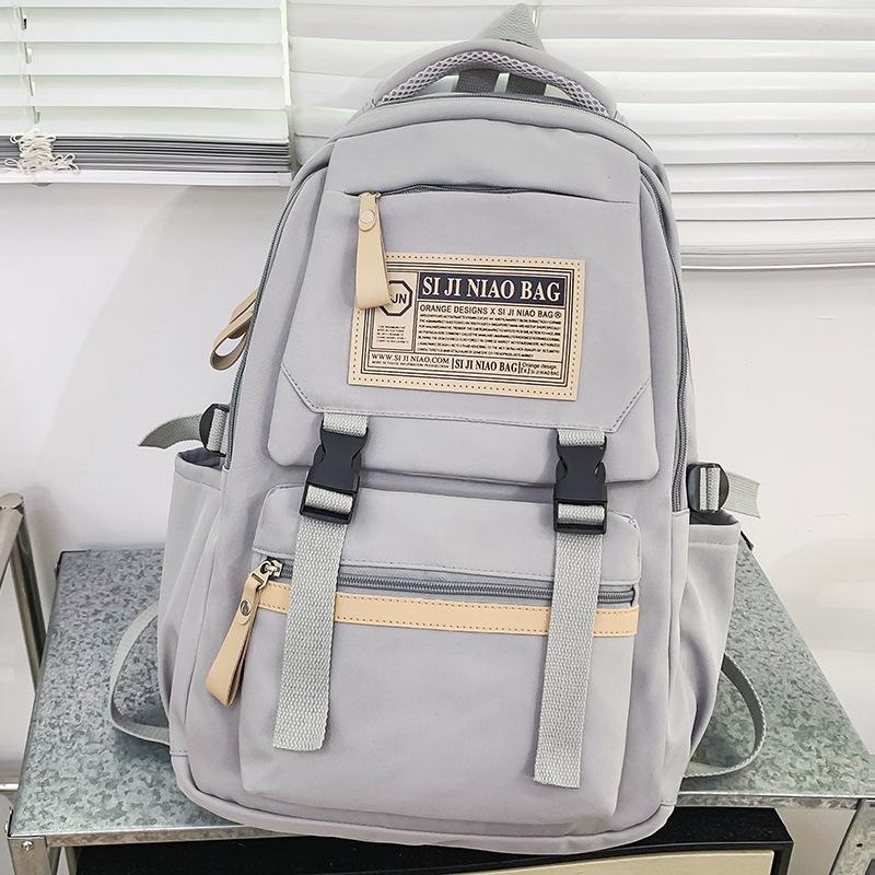 Primary School Girl College Student Burgundy Backpack High School Student Junior High School Boy Backpack