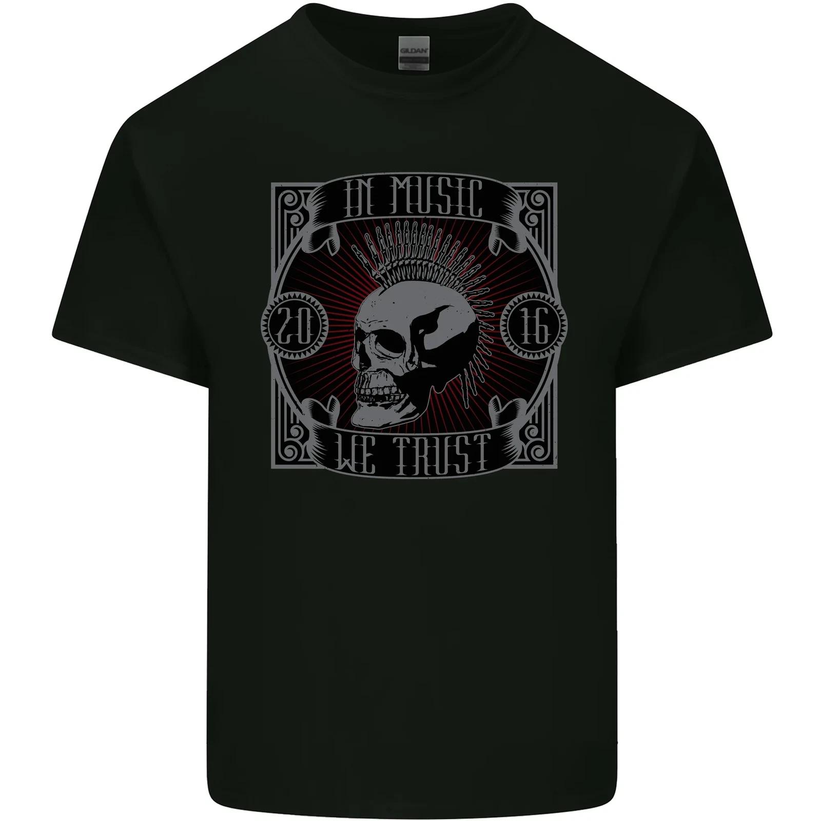 

In Music We Trust Punk Rock Skull Kids T-Shirt Childrens S