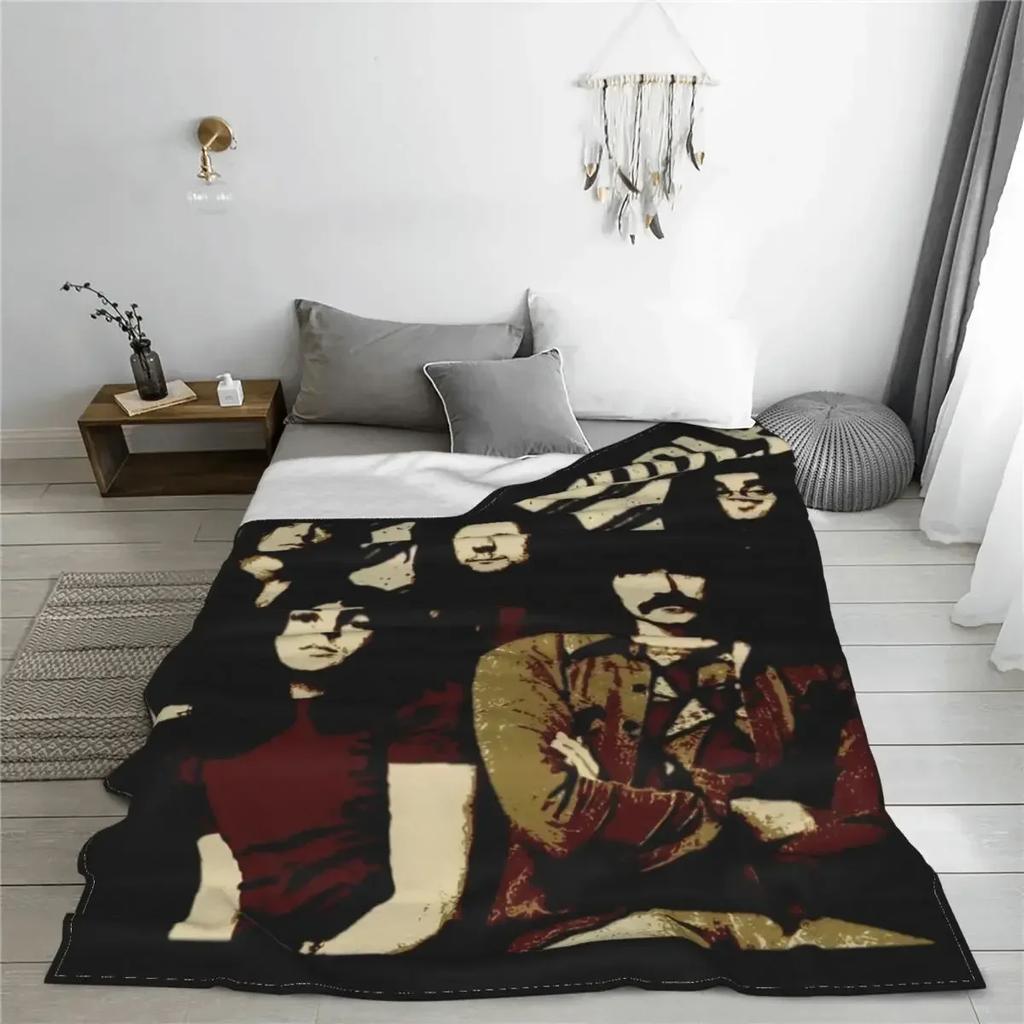Multifunction Deep Purple Rock Band Blanket Merch Bed Decorative Heavy Metal Blanket Throw Ultra-Soft Velvet for Office