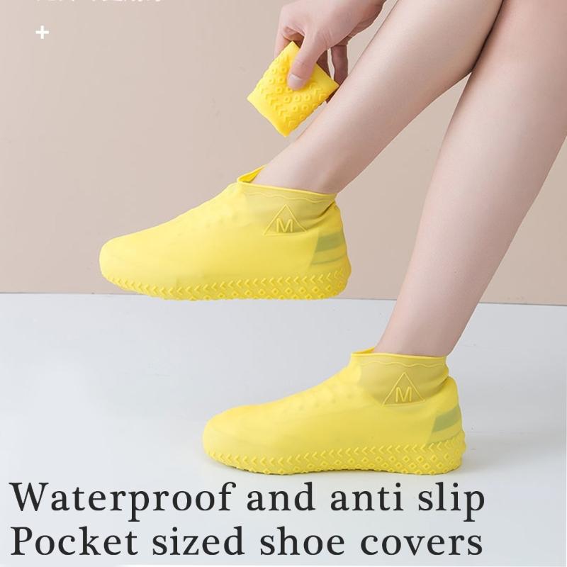 Reusable Wate Resistant Silicone Shoe Covers For Rain Snow Outdoor Activity Anti Slip Flexible Shoe Protectors Overshoes