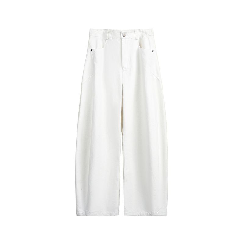 

Men s American Casual Cleanfit Retro Curved Knife Casual Pants Men s and Women s Loose Simple High-Grade Draped Wide-Leg Pants Off-White X L