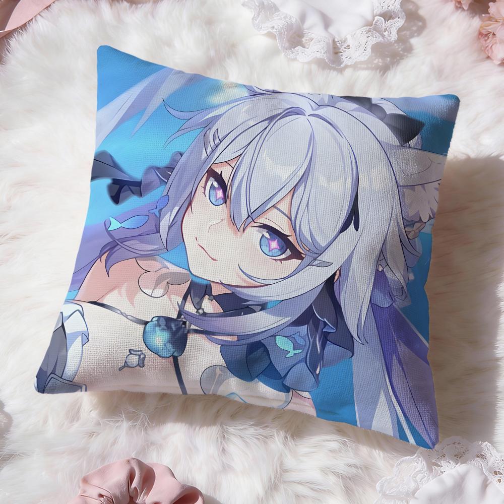 Hot HHonkai Star Raew Cushion Cover Soft Washable Pillow Case Multi-Scene for Couch Bed Travel Office Use