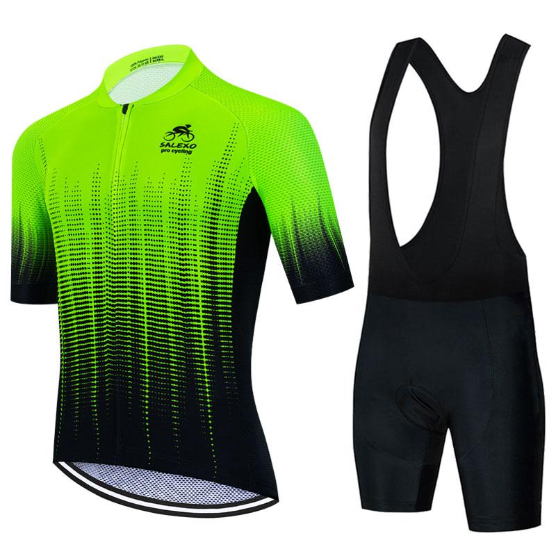 2025 Summer Cycling Jersey Set Men Fluorescent Color Short Sleeve Cycling Clothing Mountain Bike Wear Ropa Ciclismo Uniform