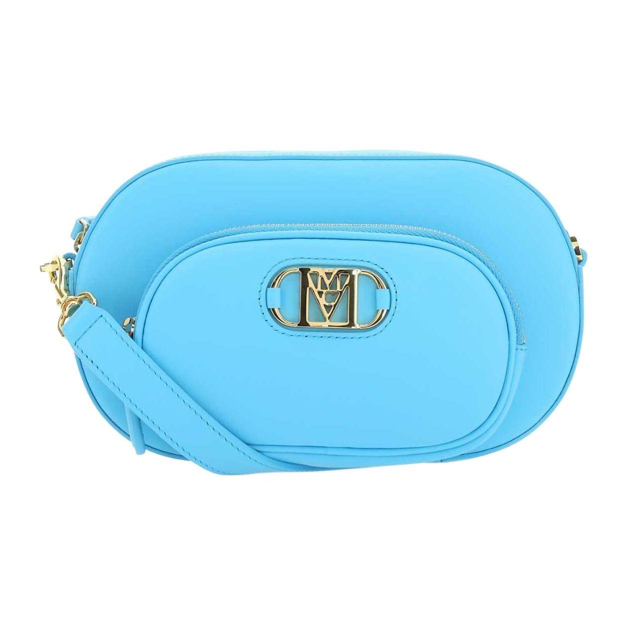 MCM Mini Leren Crossbody Tas Met Ovaal Logo Metalen Decoratie Dames crossbody tas Blauw MWRDSLD02L7001 Basic Set (Bag+Dust Bag)
