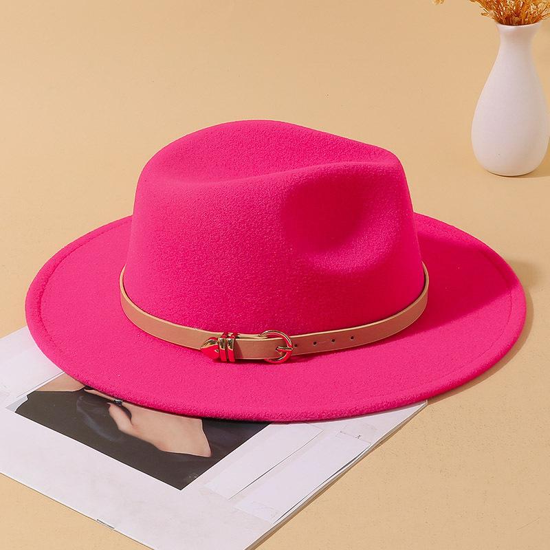 

Осень и зима новая британская джазовая шляпа-цилиндр с кожаной пряжкой модная универсальная с большими полями шляпа знаменитости Adjustable