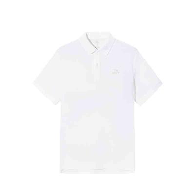 Comfortable Breathable Casual Solid Color Polo Shirt Men Tops Snow-White 152528121-1