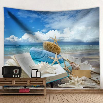 Landscape Palm Tree Beach Sunset Tapestry Wall Hanging Boho Printed Cloth Fabric Large Tapestry Aesthetic Interior Dorm Decor