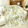 French Floral Print Pink Blanket Soft Warm And Thick Perfect For Bedroom Living Room Bed Sofa Camping Picnic Office Gift