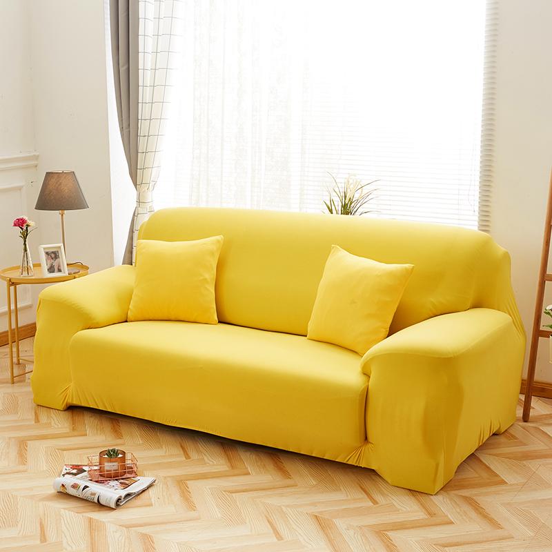 High Elasticity Faux Milk Silk Solid Colour Sofa Cover Easy To Install Pet Stain Resistant Fabric Soft And Skin Friendly