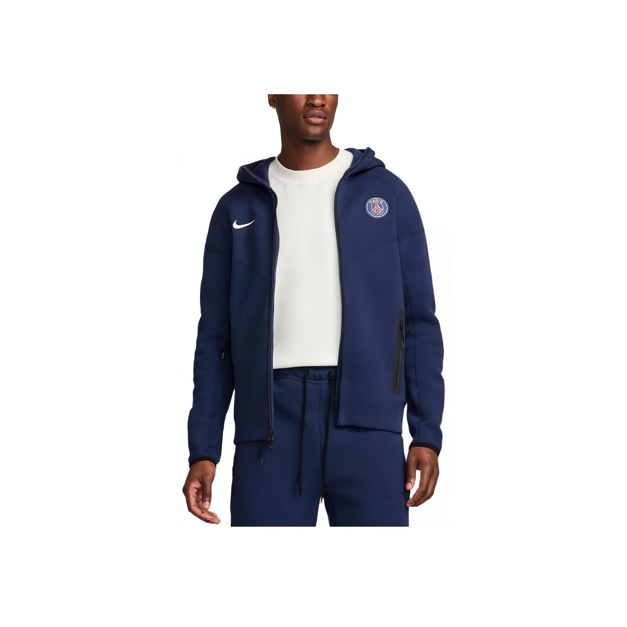 

Nike Куртка с капюшоном и застежкой-молнией, длинный рукав, мужская куртка, темно-синяя, FZ7224-410 M