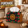 1pc Mexican Folk Psychedelic Tissue Box with Hibiscus Flower Sugar Pumpkin - Napkin Storage Organizer for Kitchen, Car, Elegant Decorative Box, Purpos