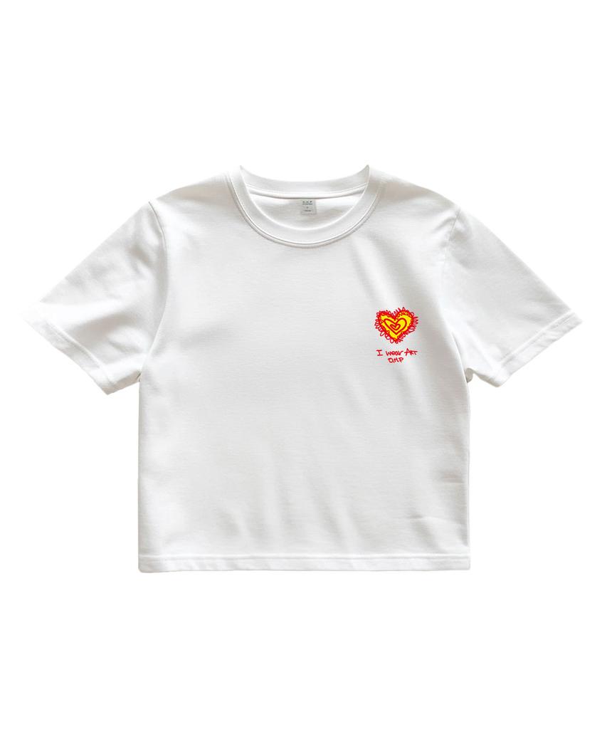 ONEHUNDREDPERCENT FOR WOMAN Ohpxharmonia Heart Fluttering Woman Crop Short Sleeve Tee P