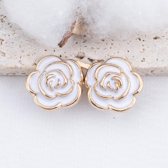 1 Pair Rose Waist Tightener Pins, No-sew Pants Waist Tighteners, Detachable Metal Flower Waist Pins for for Jeans Skirts