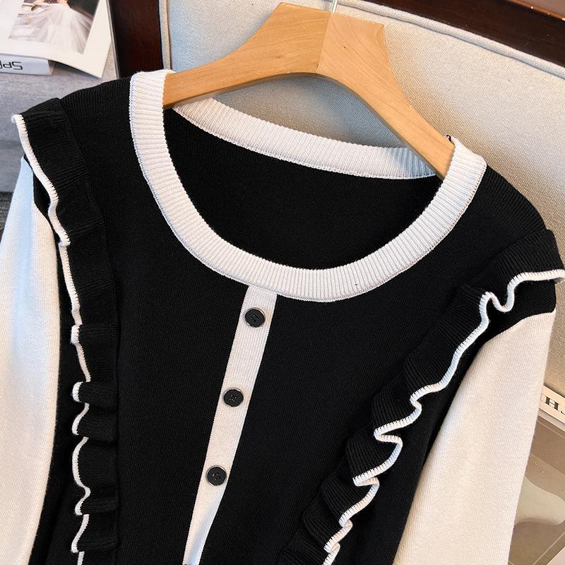 Plus Size Women's Long Lapel Sweater Dress - Bust 150/160 - Sizes 200/350 Jin - Style 8060