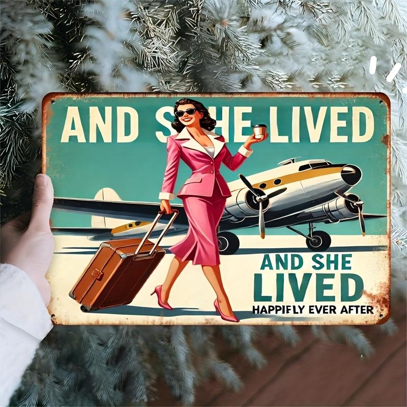 

Office Inspiration Room Decor Vintage Female Pilot Metal Tin Sign es Iron Wall Art Retro Poster for Home Office Bar an 20x30cm（7.8x11.8inch）