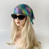 Hip Hop Laser Color Hair Band Soft Wrap Punk Bandana Fashion Liquid Silver Hair Scarf  Girls