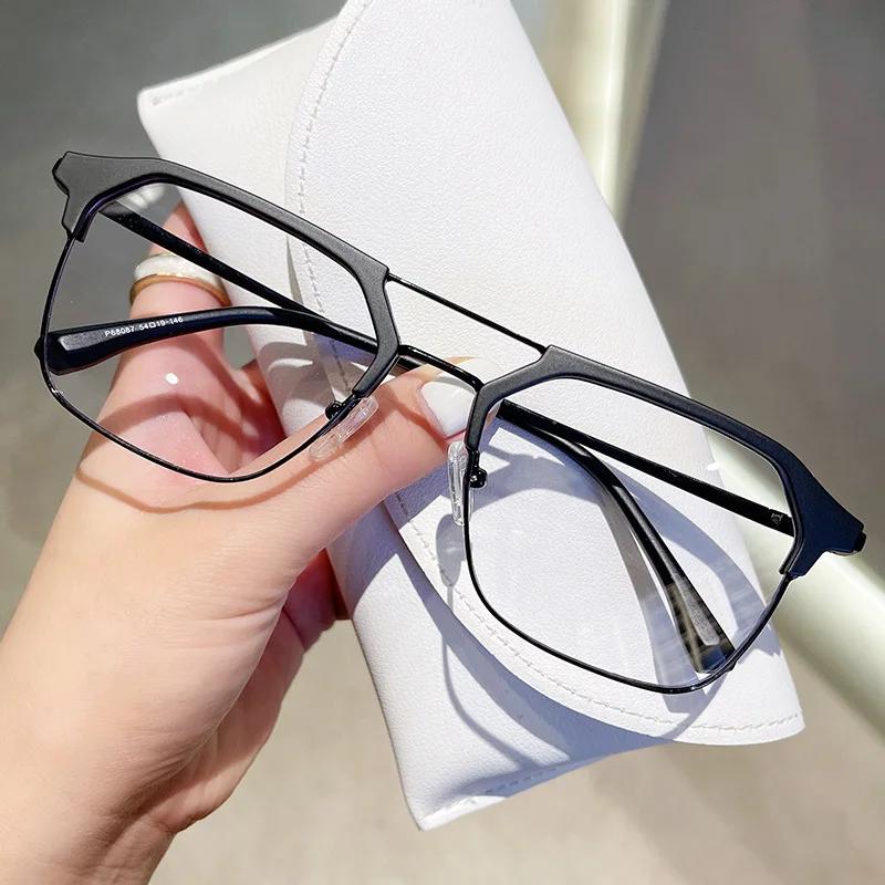 Luxury Square Frame Myopia Glasses Office Women Men Radiation Resistant Near Sight eyewear Anti-blue Light Short Sight Glasses