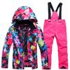 Jungen Mädchen Camouflage Ski Set Winddicht Warm Wasserdicht Outdoor Verdickt Single Board Ski Jacke Hosen