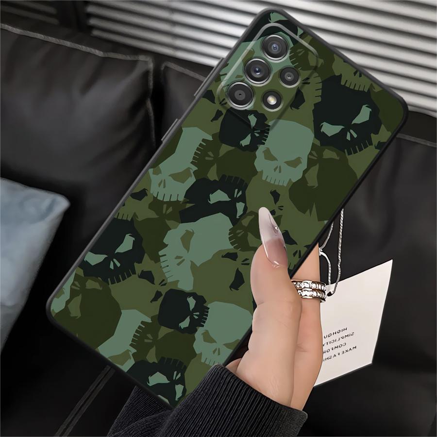 Case for Samsung Galaxy A01 A02 A30 A40 A05 A50 A70 A03 A10 A20 A04 Note 20 Ultra 9 10 A06 Soft Back Phone Cover Camouflage
